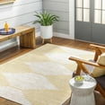thumbnail image 1 of Mark&Day Outdoor Rugs, 7ft Round Okswerd Global Indoor/Outdoor Saffron/Gray Area Rug, Non Shedding Yellow Grey Carpet for Patio, Porch, Deck, Bedroom, Living Room or Kitchen (6'7" Round), 1 of 5