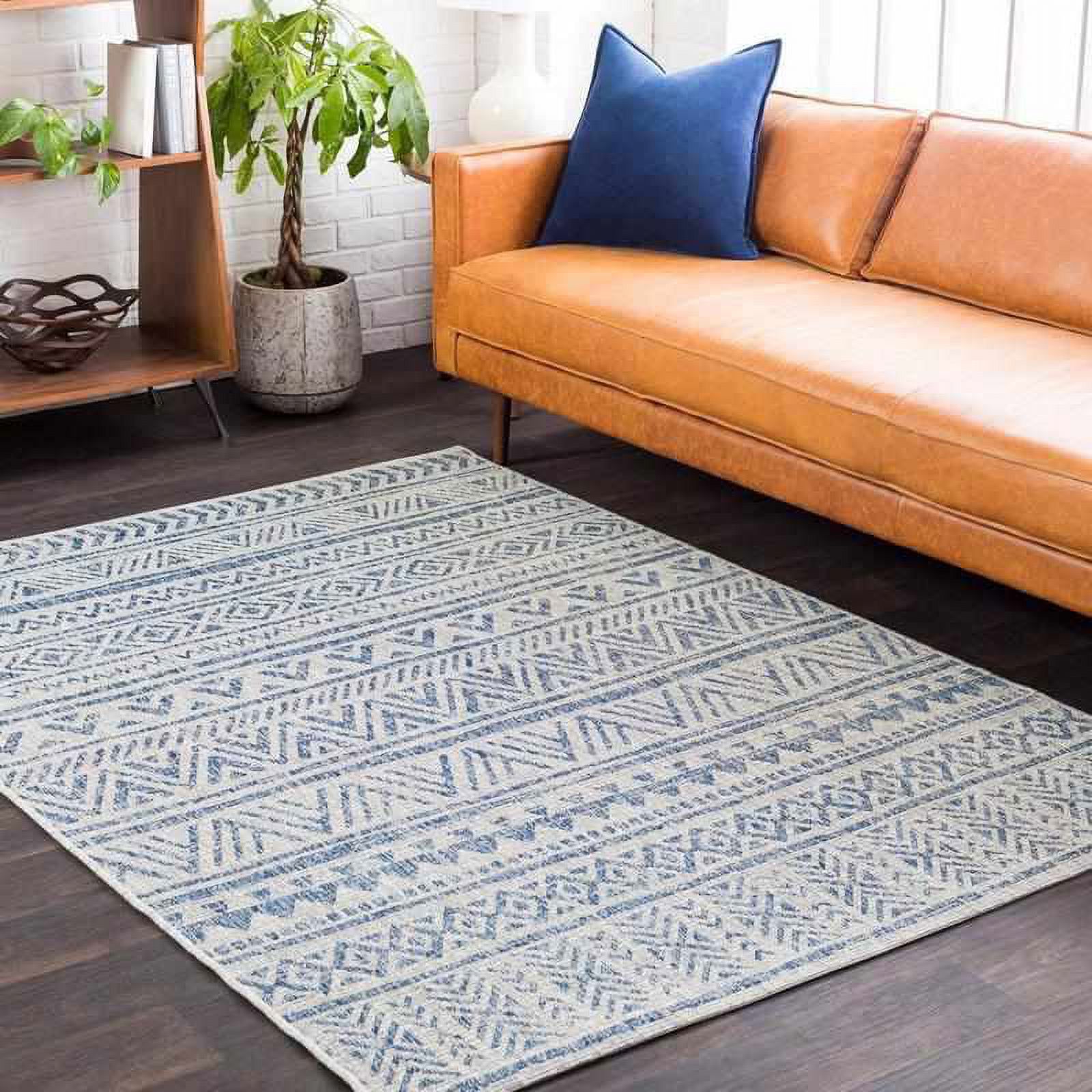 Mark&Day Outdoor Rugs, 7x7 Elodie Global Indoor/Outdoor Dark Blue ...