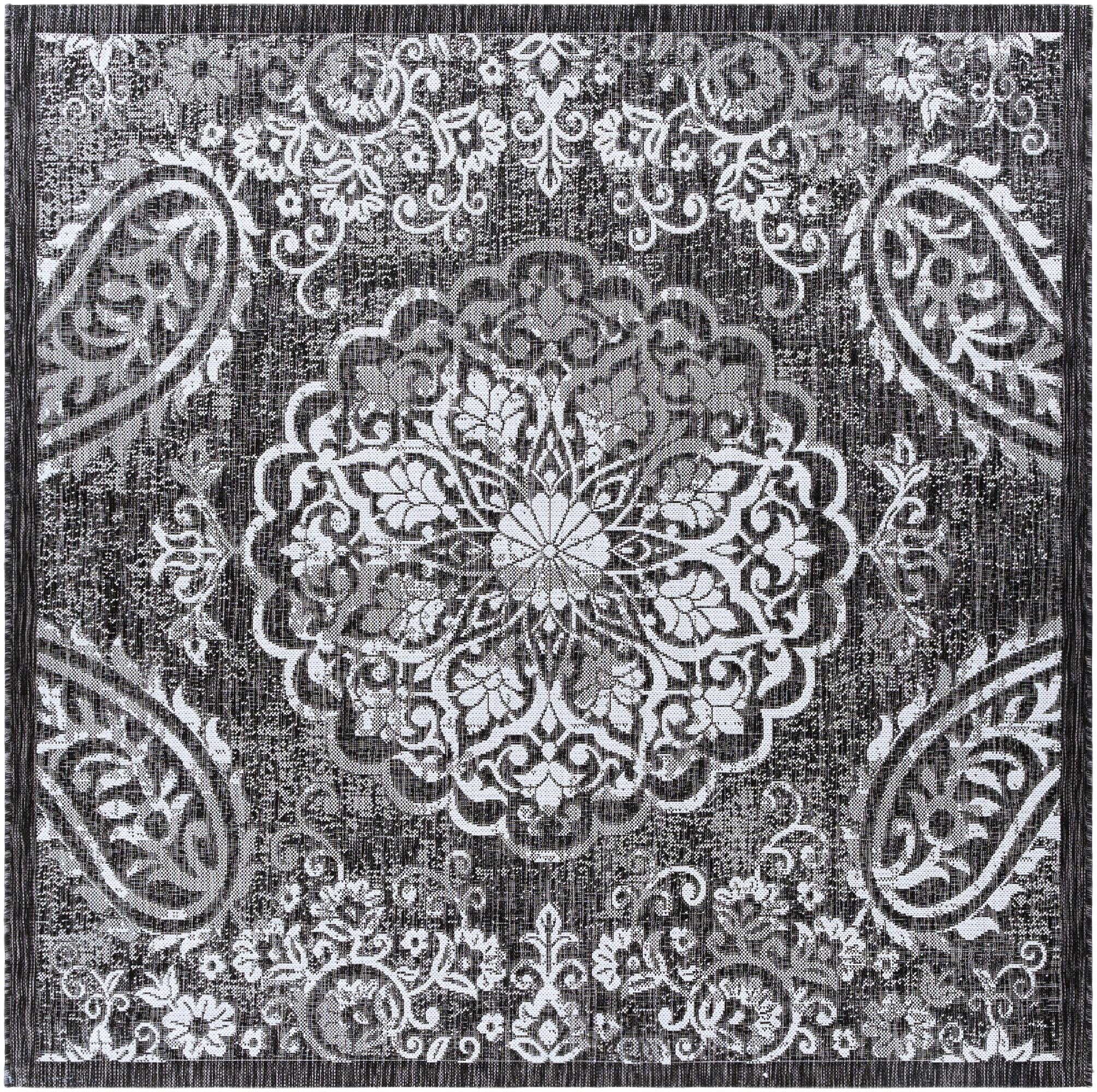 Mark&Day Outdoor Rugs, 7x7 Honderd Traditional Indoor/Outdoor Charcoal ...