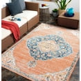 thumbnail image 1 of Mark&Day Outdoor Rugs, 6x9 Burr Ridge Global Indoor/Outdoor Cider Area Rug, Non Shedding Orange Blue Grey Carpet for Patio, Porch, Deck, Bedroom, Living Room or Kitchen (6'7" x 9'), 1 of 6