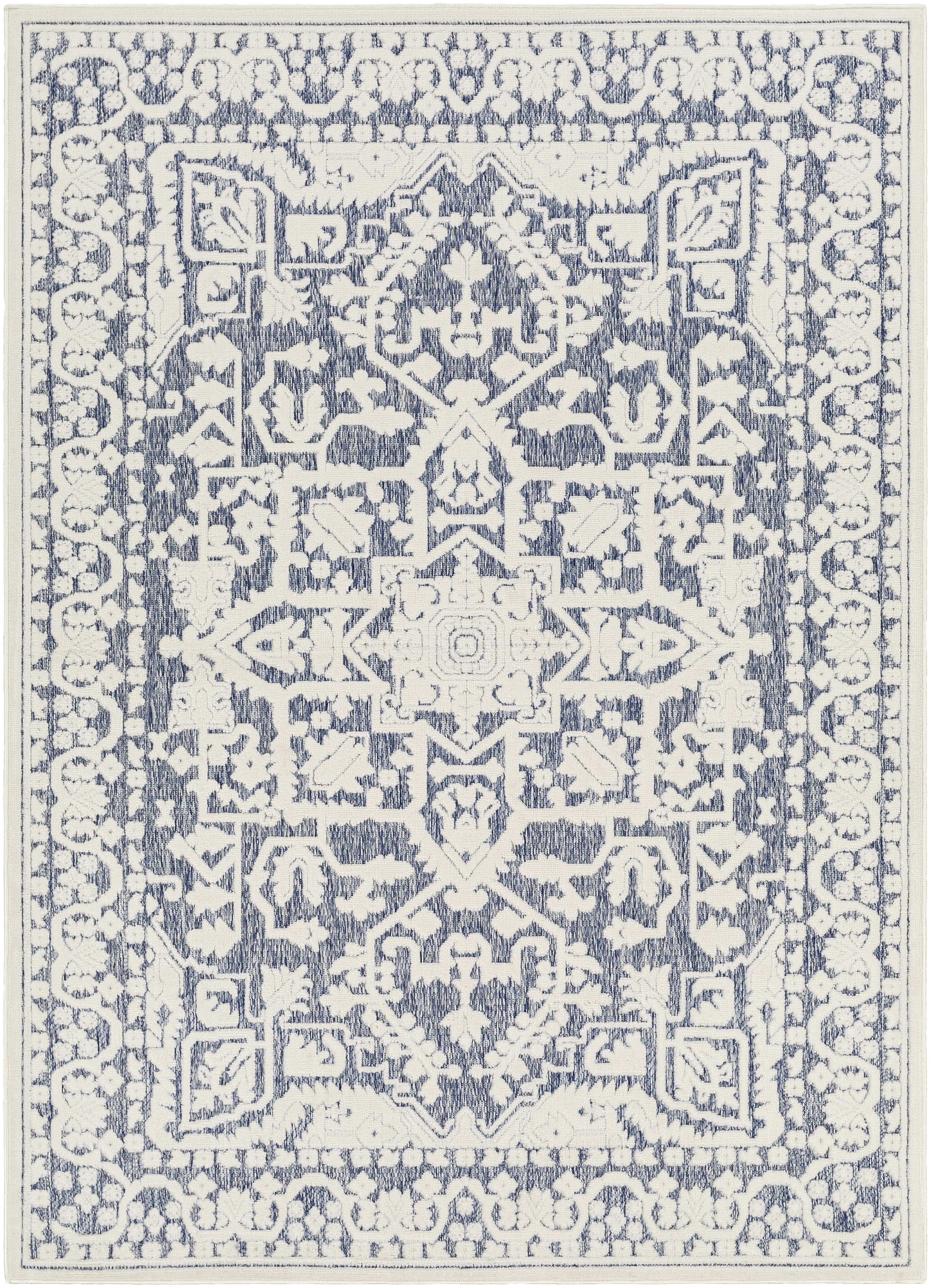 Mark&Day Outdoor Area Rugs, 6x9 Cascade Modern Indoor/Outdoor Denim ...