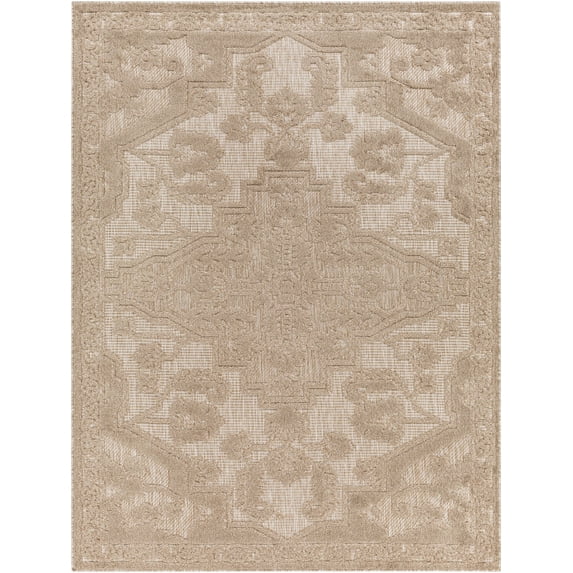 Mark&Day Outdoor Rugs, 6x9 Castalia Modern Indoor/Outdoor Brown Area Rug, Non Shedding Brown Carpet for Patio, Porch, Deck, Bedroom, Living Room or Kitchen (6'7" x 9')