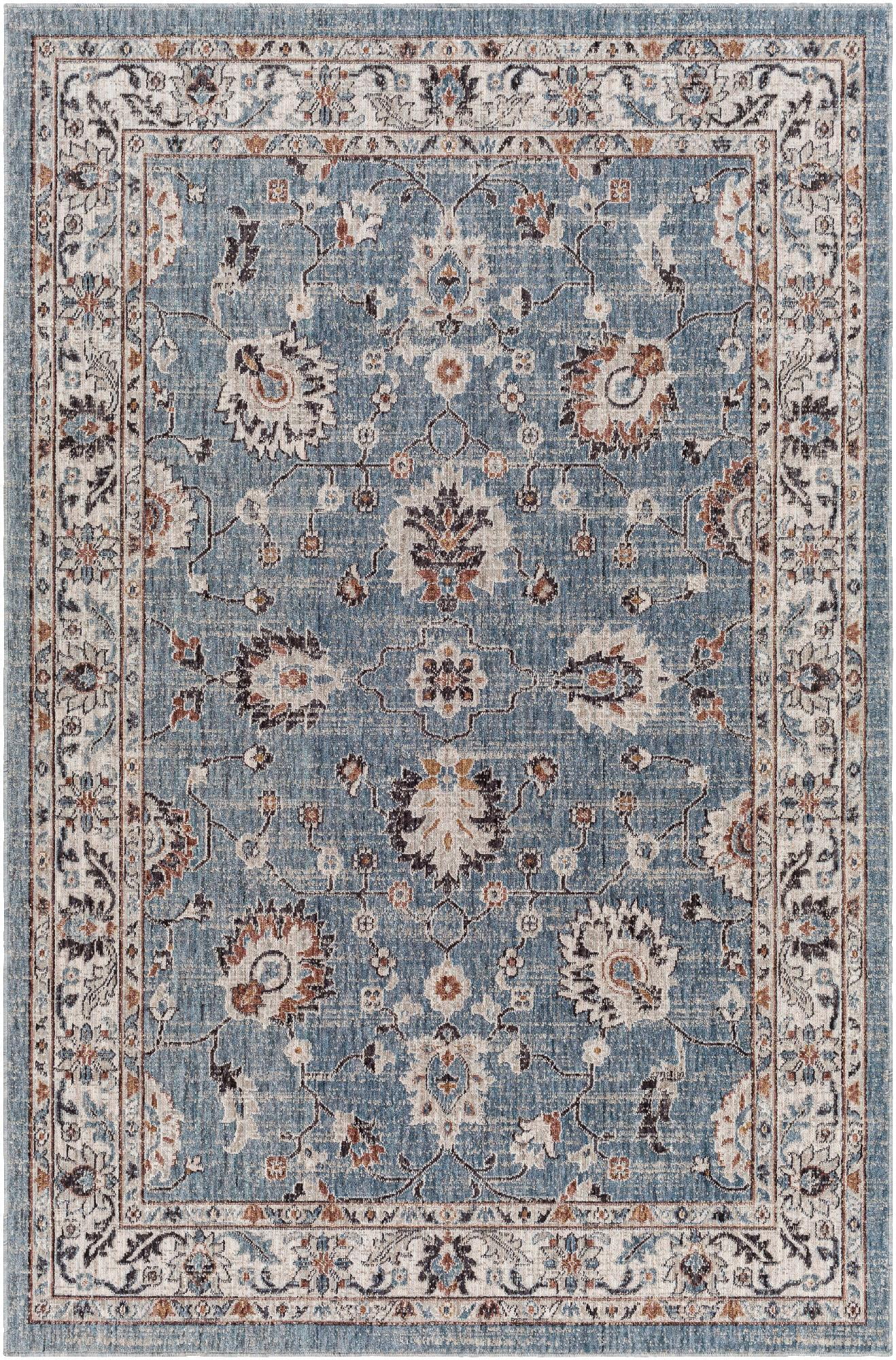 Mark&Day Outdoor Rugs, 6x9 Murray Hill Traditional Indoor/Outdoor Denim ...