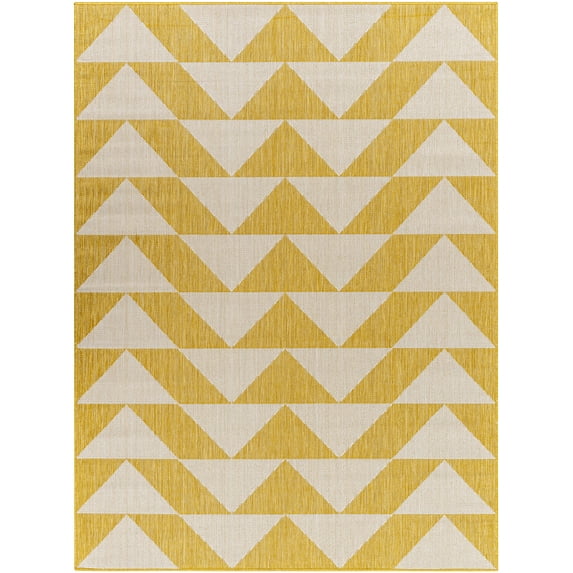 Mark&Day Outdoor Rugs, 6x9 Sperry Global Indoor/Outdoor Mustard Area Rug, Non Shedding Yellow Beige Carpet for Patio, Porch, Deck, Bedroom, Living Room or Kitchen (6'7" x 9')