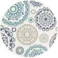 thumbnail image 1 of Mark&Day Outdoor Rugs, 7ft Round Ethan Cottage Indoor/Outdoor Teal Area Rug, Non Shedding Blue Grey Carpet for Patio, Porch, Deck, Bedroom, Living Room or Kitchen (7'3" Round), 1 of 6
