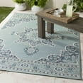 thumbnail image 1 of Mark&Day Outdoor Rugs, 7x7 Lyla Traditional Indoor/Outdoor Aqua Square Area Rug, Non Shedding Blue White Carpet for Patio, Porch, Deck, Bedroom, Living Room or Kitchen (7'3" Square), 1 of 7