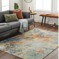 thumbnail image 1 of Mark&Day Outdoor Rugs, 7x9 Rippey Modern Abstract Marble Indoor/Outdoor Burnt Orange Area Rug, Non Shedding Ivory Blue Carpet for Patio, Porch, Deck, Bedroom, Living Room or Kitchen (6'11" x 9'), 1 of 6