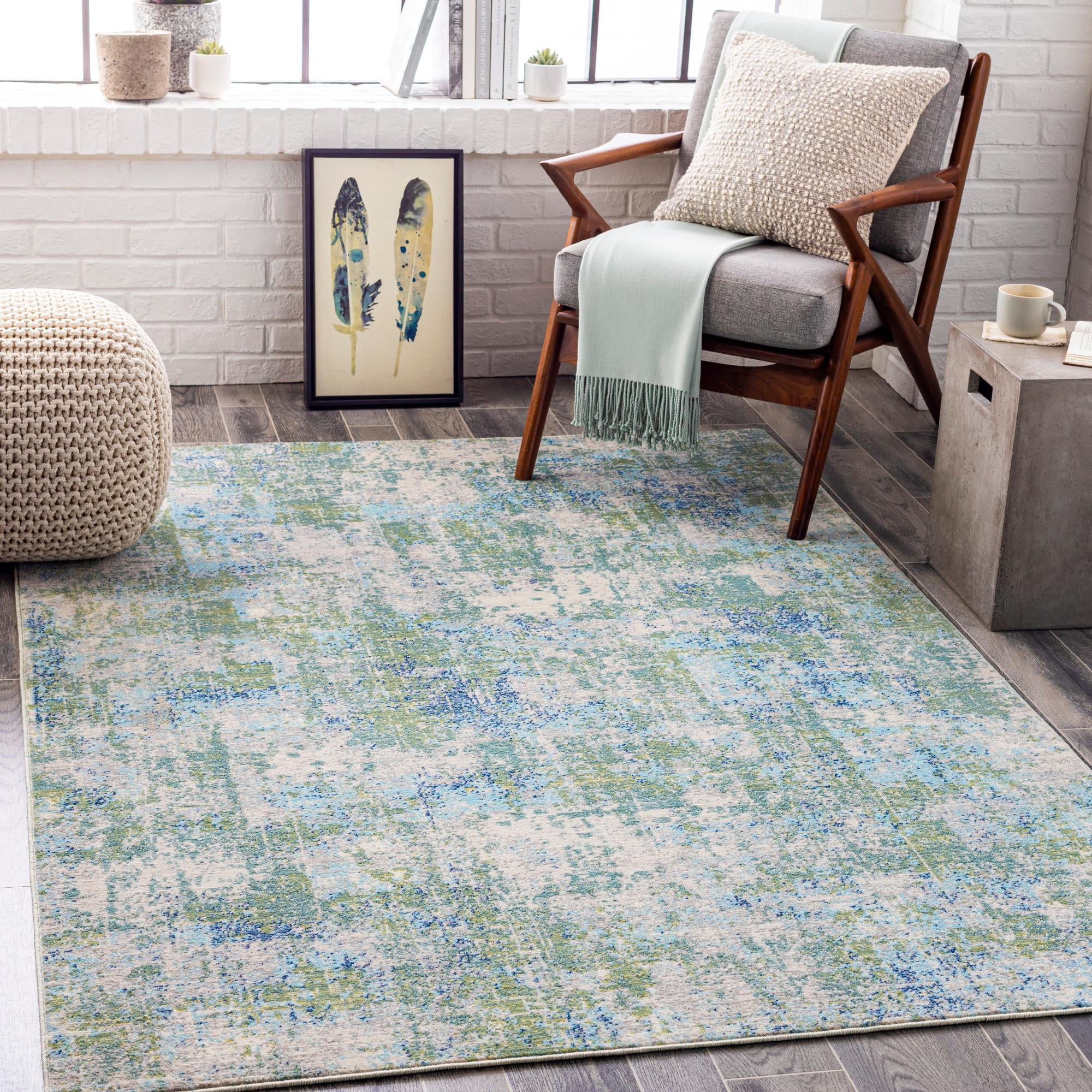 Bakhuizen 7'10"x10' Blue and Green Woven Area Rug