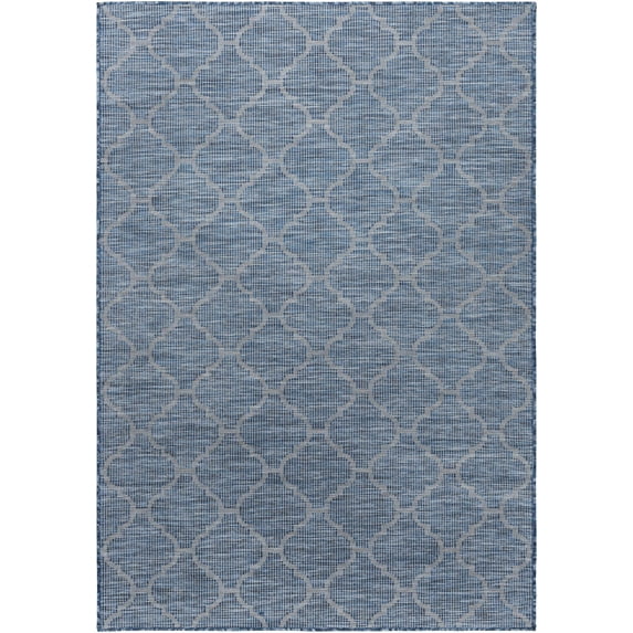 Mark&Day Outdoor Rugs, 8x10 Bussum Traditional Indoor/Outdoor Navy Area Rug, Non Shedding Blue White Carpet for Patio, Porch, Deck, Bedroom, Living Room or Kitchen (7'8" x 10')