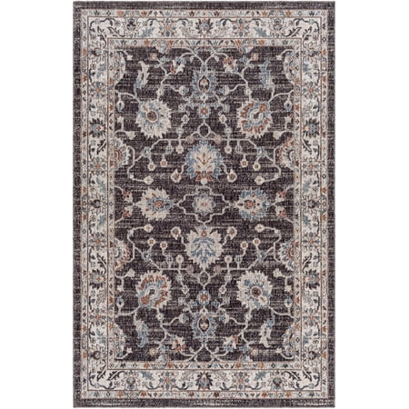 Mark&Day Outdoor Rugs, 8x10 Murray Hill Traditional Indoor/Outdoor Charcoal Area Rug, Non Shedding Grey Blue Ivory Carpet for Patio, Porch, Deck, Bedroom, Living Room or Kitchen (7'10" x 10')