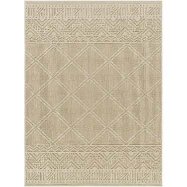 Mark&Day Outdoor Area Rugs, 6x9 Veessen Modern Indoor/Outdoor Cream ...
