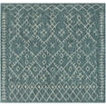thumbnail image 1 of Mark&Day Outdoor Rugs, 8x8 Wijnaldum Global Indoor/Outdoor Aqua Square Area Rug, Non Shedding Blue White Carpet for Patio, Porch, Deck, Bedroom, Living Room or Kitchen (7'10" Square), 1 of 7