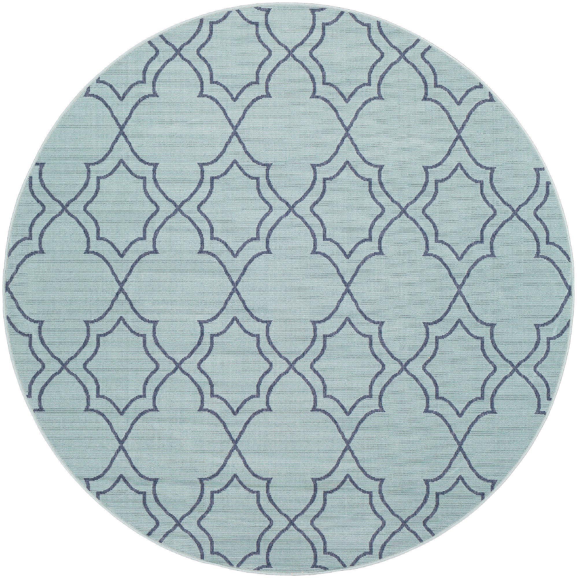 Mark&Day Outdoor Rugs, 9ft Round Liam Cottage Indoor/Outdoor Aqua Area ...