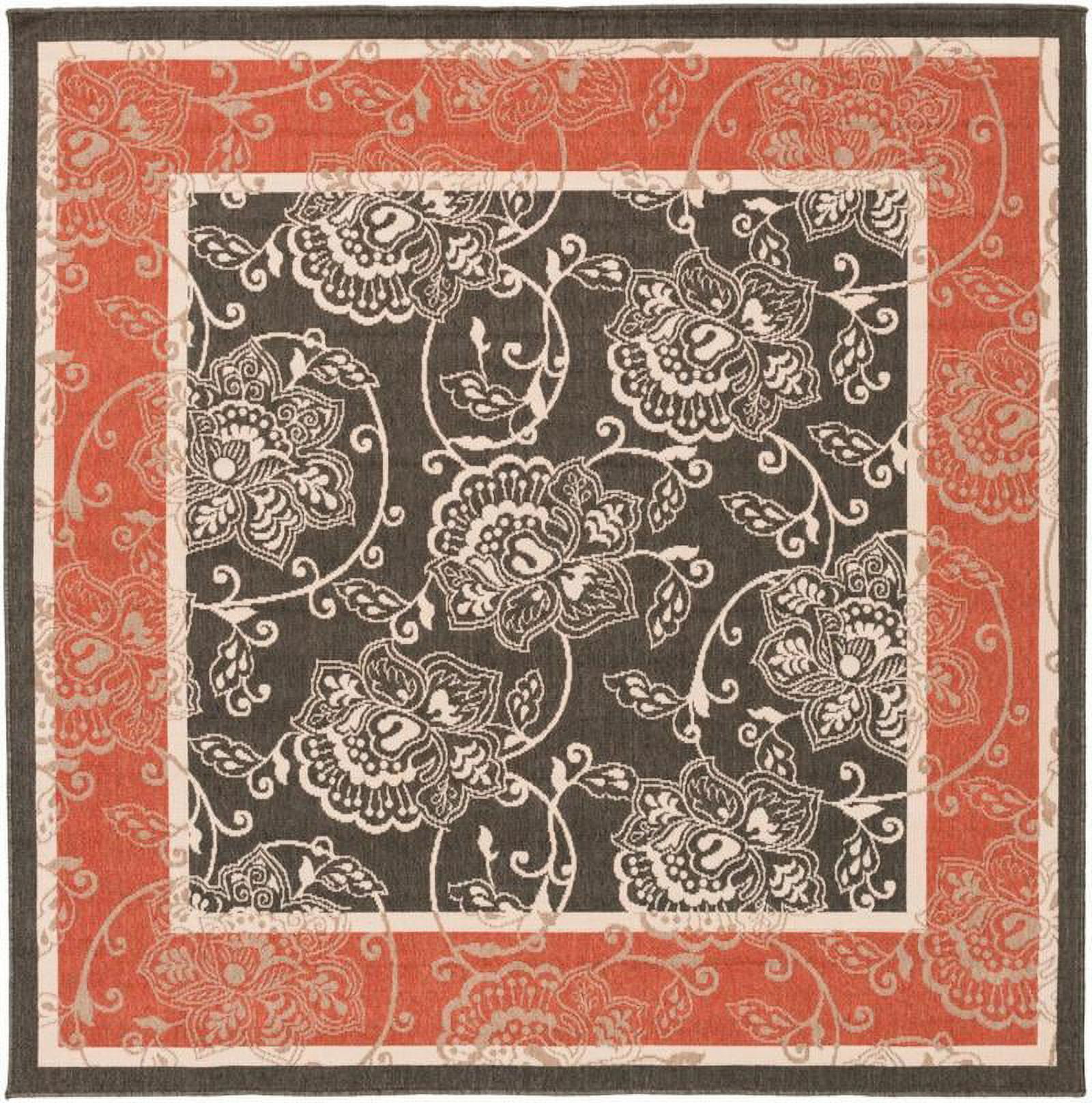 Mark&Day Outdoor Rugs, 9x9 Joel Traditional Indoor/Outdoor Black Square ...
