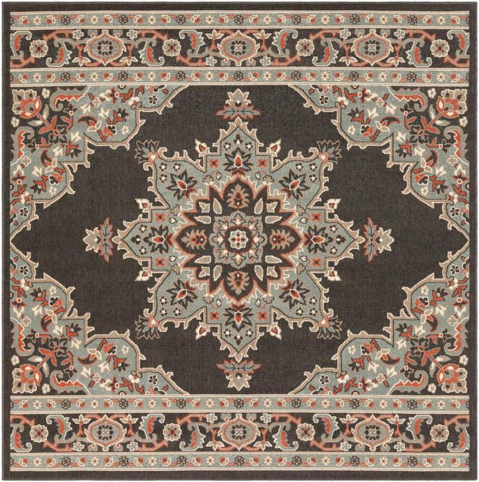 Mark&Day Outdoor Area Rugs, 9x9 Lyla Traditional Indoor/Outdoor Black