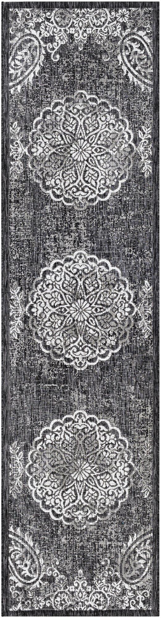Mark&Day Outdoor Rugs, 3x10 Honderd Traditional Indoor/Outdoor Charcoal ...