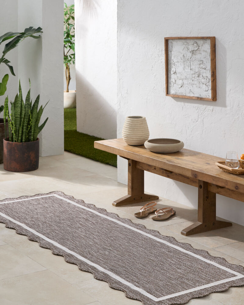 Mark&Day Outdoor Rugs, 3x7 Tony Traditional Dark Brown Runner Area Rug ...
