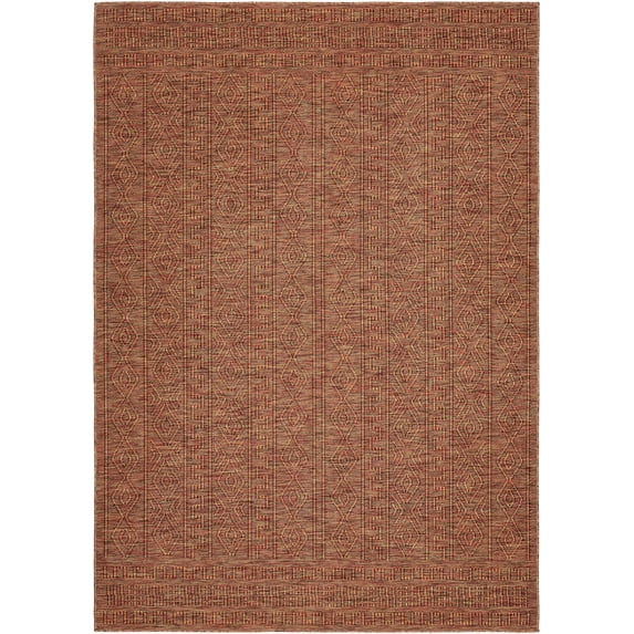 Mark&Day Outdoor Rugs, 4x6 Benjaman Bohemian Rust Area Rug, Non Shedding Red Brown Patio, Porch, Deck, Bedroom, Living Room or Kitchen (3'11" x 5'7")