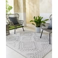 thumbnail image 1 of Mark&Day Outdoor Rugs, 5x7 Arno Modern Indoor/Outdoor Light Gray Area Rug, Non Shedding Grey Carpet for Patio, Deck, Bedroom, Living Room or Kitchen (5'3" x 7'), 1 of 7