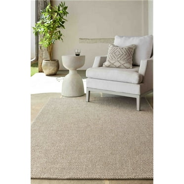 Mark&Day Outdoor Rugs, 5x7 Nalani Solid and Border Indoor/Outdoor Dark Brown Area Rug (5'1" x 7')