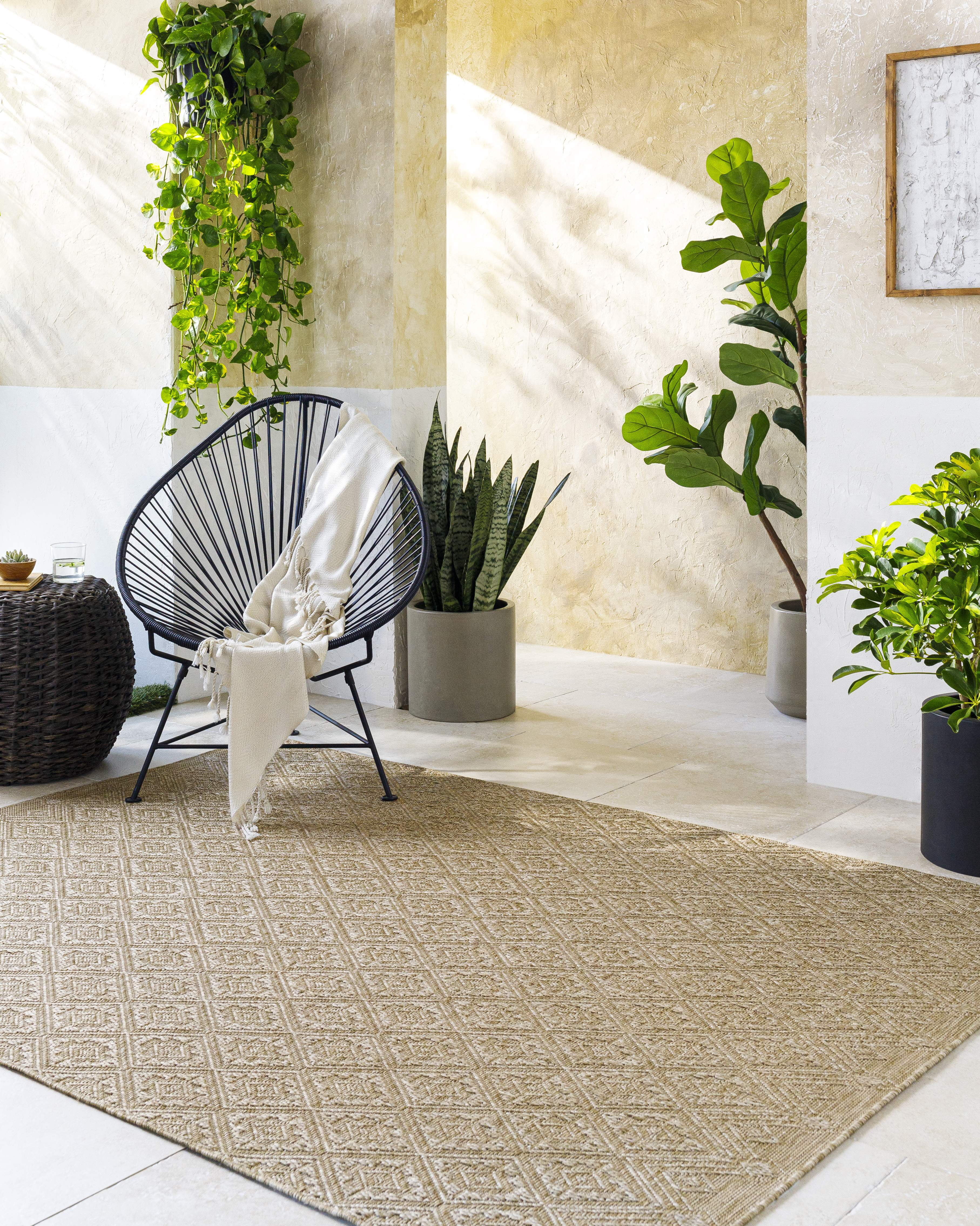 Mark&Day Outdoor Rugs, 5x7 Selenia Cottage Indoor/Outdoor Light Brown ...