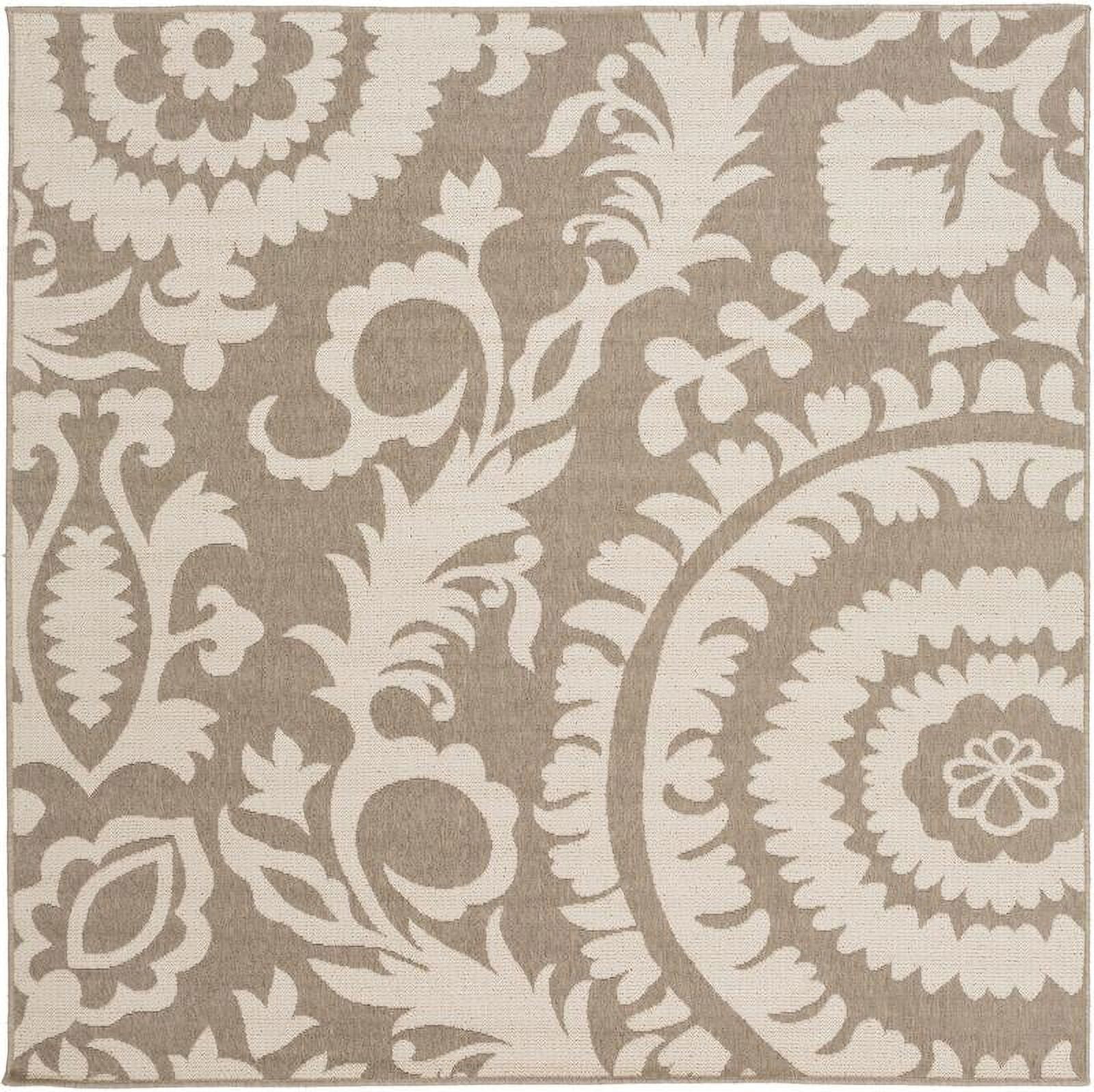 Mark&Day Outdoor Rugs, 7x7 Nancy Cottage Indoor/Outdoor Camel Square ...