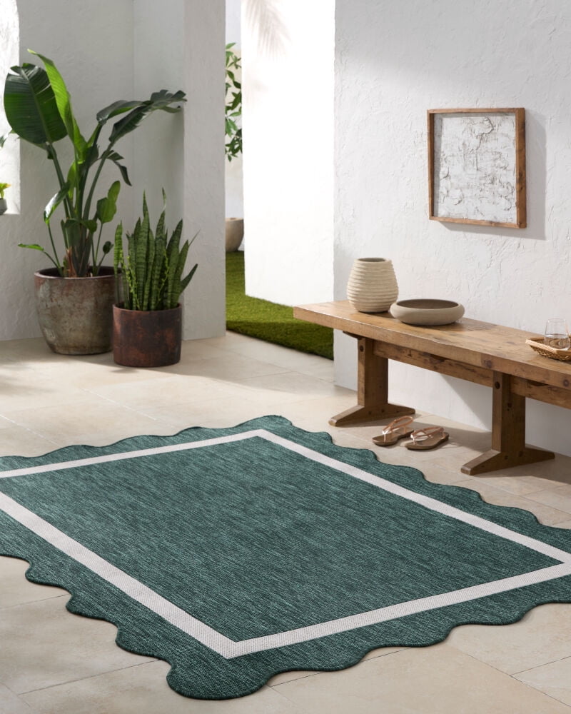 Tony Rugys Mark&Day Outdoor Rugs, 8x10 Tony Traditional Dark Green Area Rug, Non ...