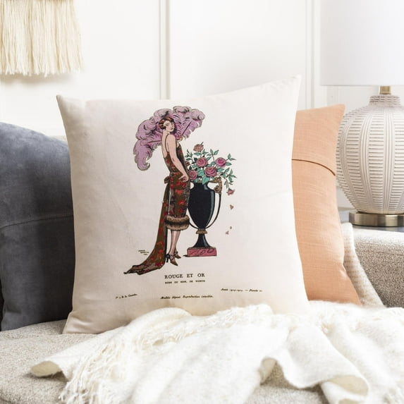 Mark&Day Pillows - Zijpe Black Decorative Throw Pillow Cover for Couch Sofa Bed - 18x18 Traditional Home Decor Cushion Covers for Living Room Bedroom (18" H x 18" W, Polyester Insert)