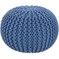 thumbnail image 1 of Mark&Day Pouf Ottoman, Harmannsdorf Texture Bright Blue Round Pouf Foot Rest for Living Room, Bedroom and Boho Home Decor (14"x20"x20"), 1 of 4