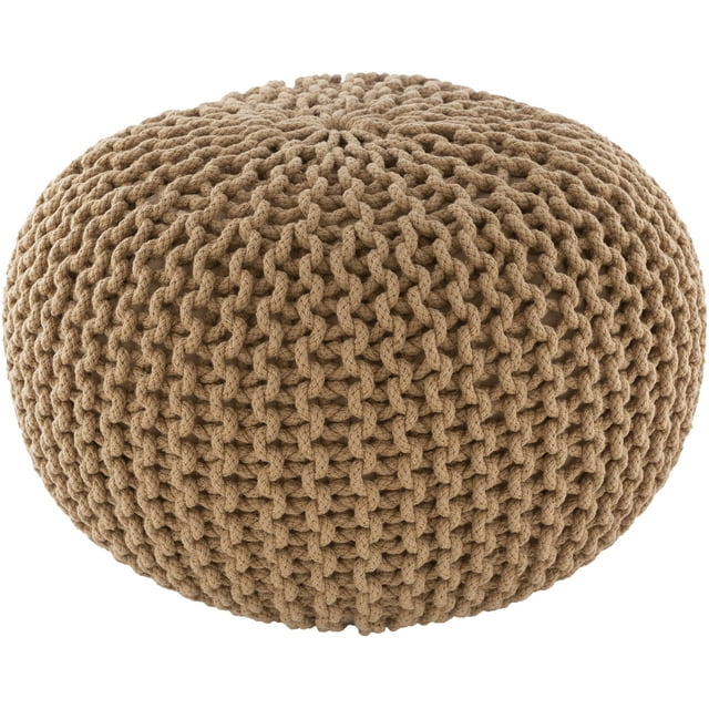 Mark&Day Pouf Ottoman - Harmannsdorf Texture Camel Round Foot Rest 14x20x20