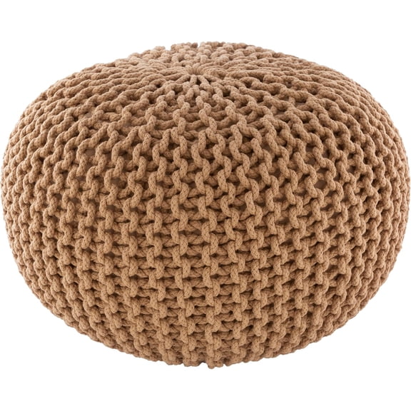 Mark&Day Pouf Ottoman, Harmannsdorf Texture Round Pouf Foot Rest for Living Room, Bedroom and Boho Home Decor (14"x20"x20")