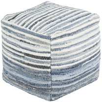 Mark&Day Pouf Ottoman - Korneuburg Natural Fiber Navy Cube Foot Rest 16x16x16
