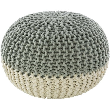Mark&Day Pouf Ottoman - Mank Texture Mint Round Foot Rest 14x20x20