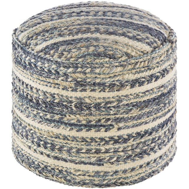 Mark&Day Pouf Ottoman - Pernegg Bohemian/Global Navy Cylinder Foot Rest 14x18x18