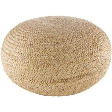 Mark&Day Pouf Ottoman - Prottes Natural Fiber Khaki Round Foot Rest 13x25x25