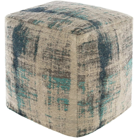 Mark&Day Pouf Ottoman, Puchenstuben Modern Aqua Cube Pouf Foot Rest for Living Room, Bedroom and Boho Home Decor (18"x18"x18")