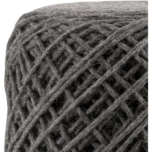 Mark&Day Pouf Ottoman, Reinsberg Modern Charcoal Cylinder Pouf Foot Rest for Living Room, Bedroom and Boho Home Decor (18"x16"x16")