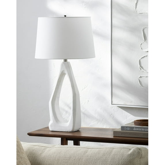 Mark&Day Table Lamps, Chaney Traditional White Bedside Table Lamp for Nightstand Bedroom, Living Room or Office (29" H x 13" W x 13" D)