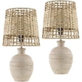 thumbnail image 1 of Mark&Day Table Lamps, Michiko Modern Cream Bedside Table Lamp Set of 2 for Nightstand Bedroom, Living Room or Office (19" H x 8" W x 8" D), 1 of 4