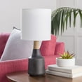thumbnail image 1 of Mark&Day Table Lamps, Poysdorf Modern Black White Bedside Table Lamp for Nightstand Bedroom Living Room Office (17" H x 8" W x 8" D), 1 of 6