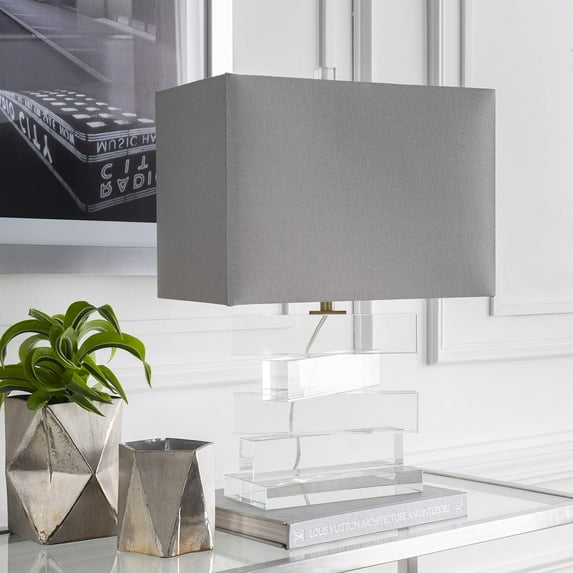 Mark&Day Table Lamps, Pui Modern Medium Gray Bedside Table Lamp for Nightstand Bedroom Living Room Office (23" H x 16" W x 9" D)
