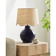 thumbnail image 1 of Mark&Day Table Lamps, Tereza Rustic Dark Blue Bedside Table Lamp for Nightstand Bedroom, Living Room or Office (22" H x 15" W x 15" D), 1 of 6