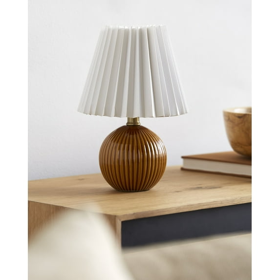 Mark&Day Table Lamps, Trudie Modern Dark Brown Bedside Table Lamp for Nightstand Bedroom, Living Room or Office (12" H x 8" W x 8" D)