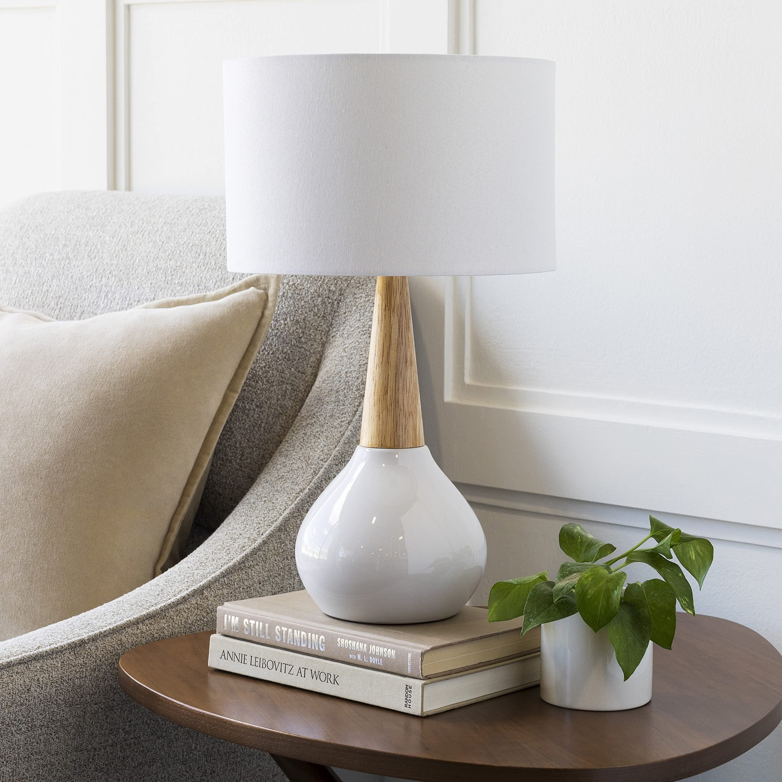 Mark&Day Table Lamps, Wolf Modern White Bedside Table Lamp for ...