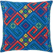 Mark&Day Throw Pillow Covers 18x18 Habay Global Bright Blue Cushion Cover