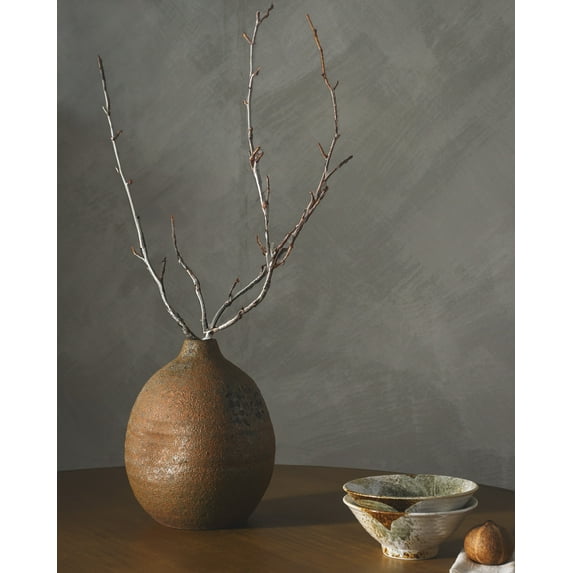 Mark&Day Vases, Korie Global Terracotta Flower Vase, Glazed Ceramic Floor Vase for Flowers, Decorative Home Decor Accents for Living Room Bedroom Kitchen Office (12" H x 9" W x 9" D)