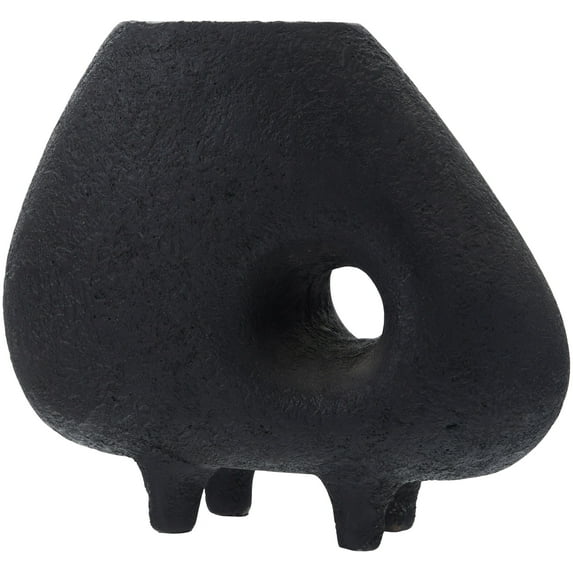 Mark&Day Vases, Maila Global Black Flower Vase, Textured Terracotta Floor Vase for Flowers, Decorative Home Decor Accents for Living Room Bedroom Kitchen Office (9" H x 10" W x 5" D)