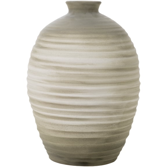 Mark&Day Vases, Stpehen Global Gray Flower Vase, Glazed Ceramic Floor Vase for Flowers, Decorative Home Decor Accents for Living Room Bedroom Kitchen Office (13" H x 10" W x 10" D)