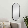 thumbnail image 1 of Mark&Day Wall Mirror, Soyla Modern Black Oval Vanity Mirrors for Bedroom Living Room Bathroom and Entryway Home Decor, Mounted Matte Aluminum Frame Mirror for Walls (32" H x 16" W), 1 of 6