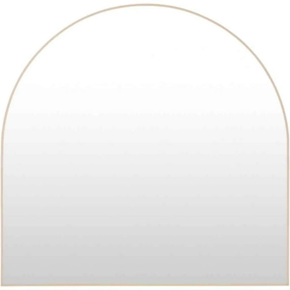 Mark&Day Wall Mirror, Yumi Modern Brown Arched Crowned Top Vanity Mirrors for Bedroom Living Room Bathroom and Entryway Home Decor, Mounted Natural Aluminum Frame Mirror for Walls (30" H x 20" W)